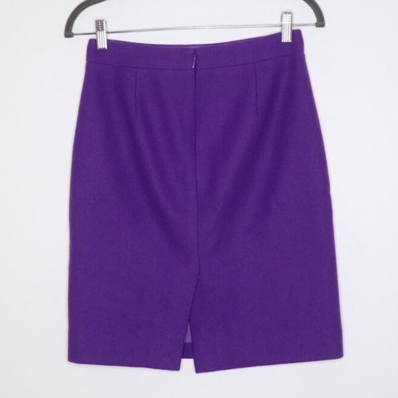 J. Crew “The Pencil Skirt” Wool Purple Size 2 - Picture 8 of 11